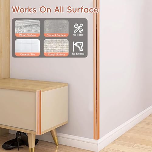 HASTHIP® 1 Roll Rose Gold Wall Molding Trim Apply in Table Edge Door Frame Baseboard Corner Guards Caulk Strip 9.84ft x 0.78in 3PCS HASTHIP® 1 Roll Rose Gold Wall Molding Trim Apply in Table Edge Door Frame Baseboard Corner Guards Caulk Strip 9.84ft x 0.78in 3PCS